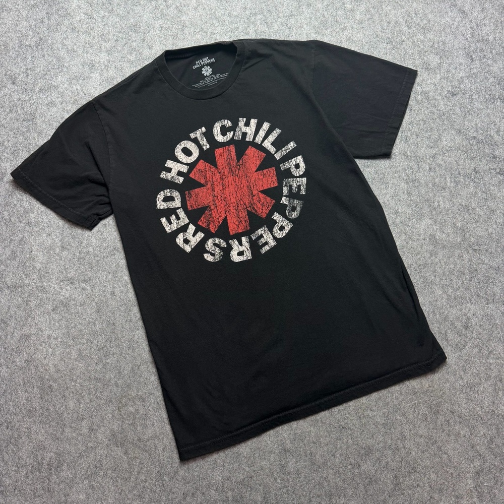 Red Hot Chili Peppers Shirt Mens Medium Black Logo Graphic Band Tee Rock